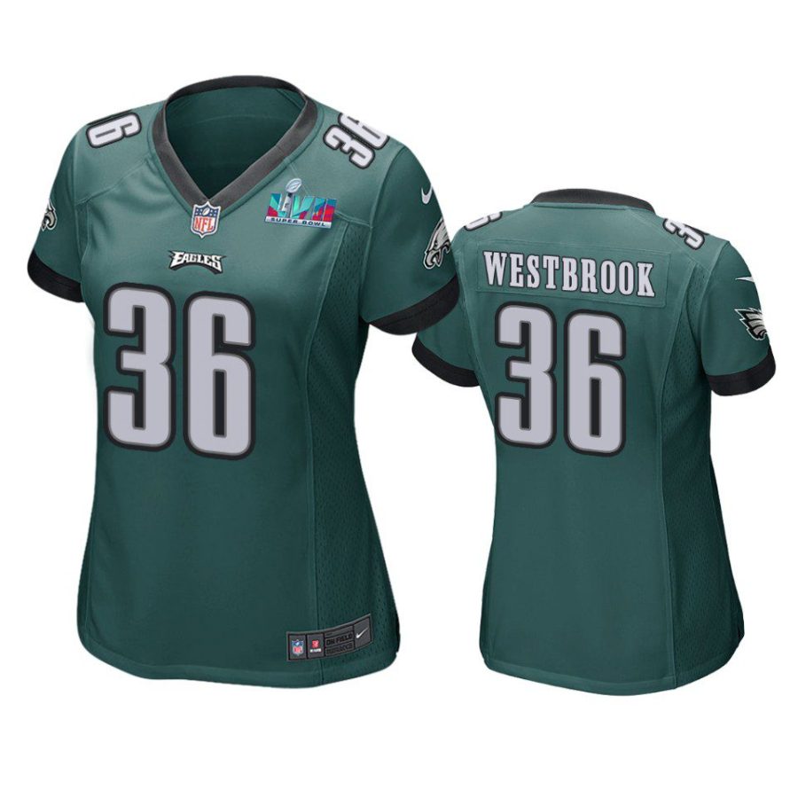 women eagles brian westbrook green super bowl lvii game jersey