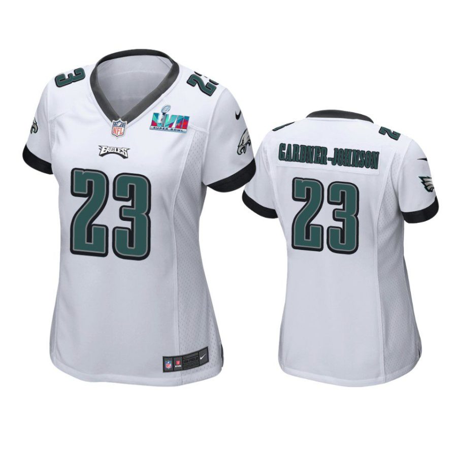 women eagles c.j. gardner johnson white super bowl lvii game jersey