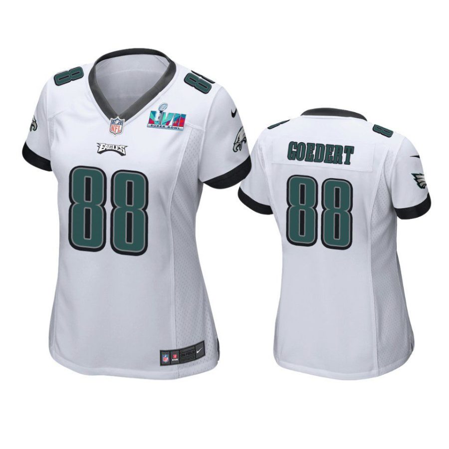 women eagles dallas goedert white super bowl lvii game jersey