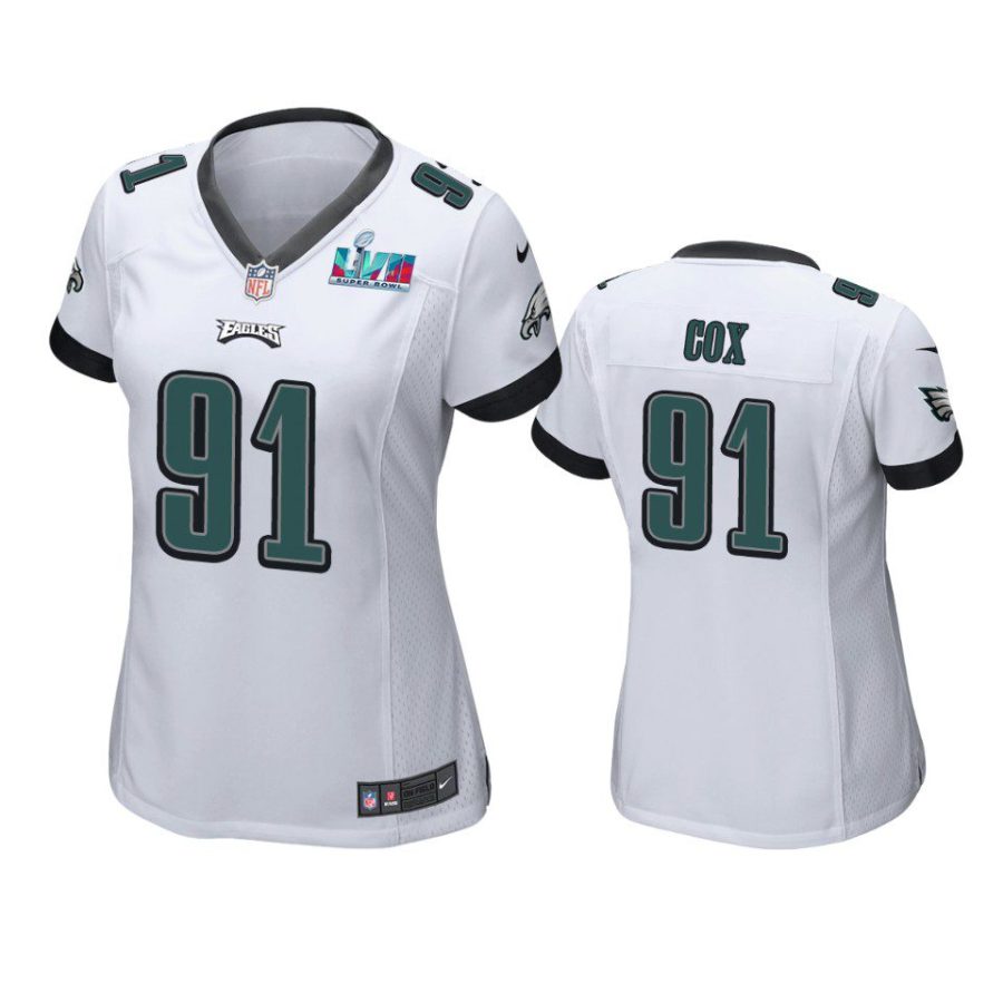 women eagles fletcher cox white super bowl lvii game jersey