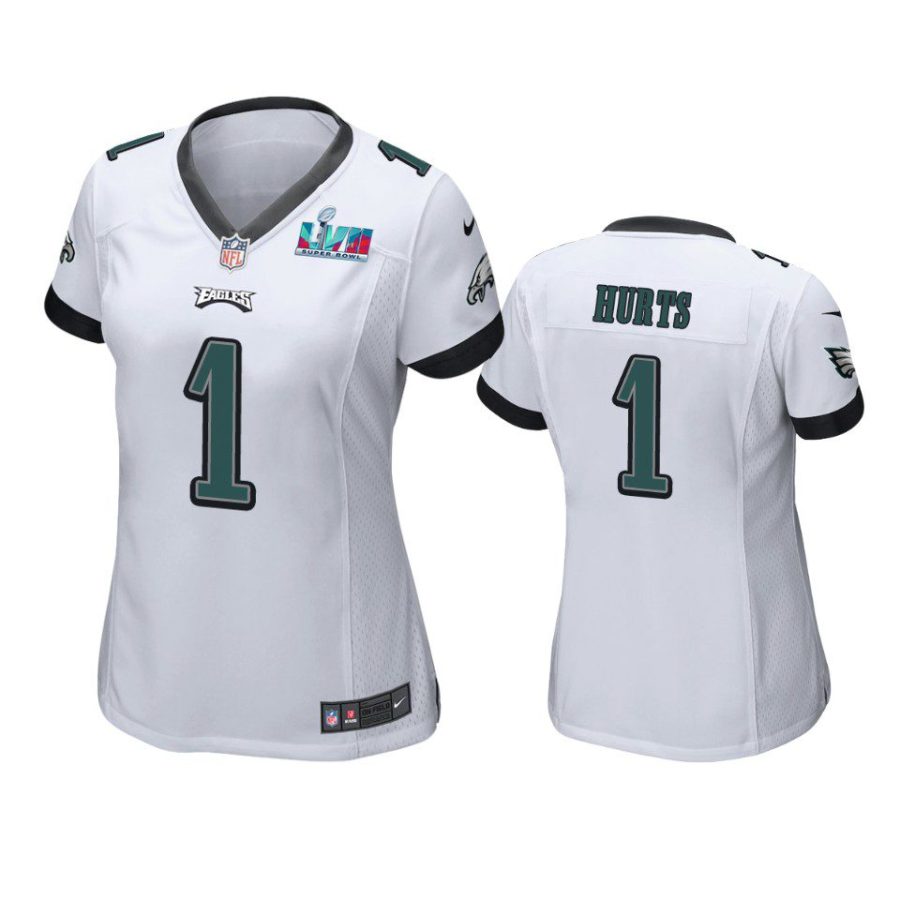 women eagles jalen hurts white super bowl lvii game jersey