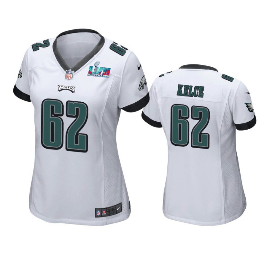 women eagles jason kelce white super bowl lvii game jersey