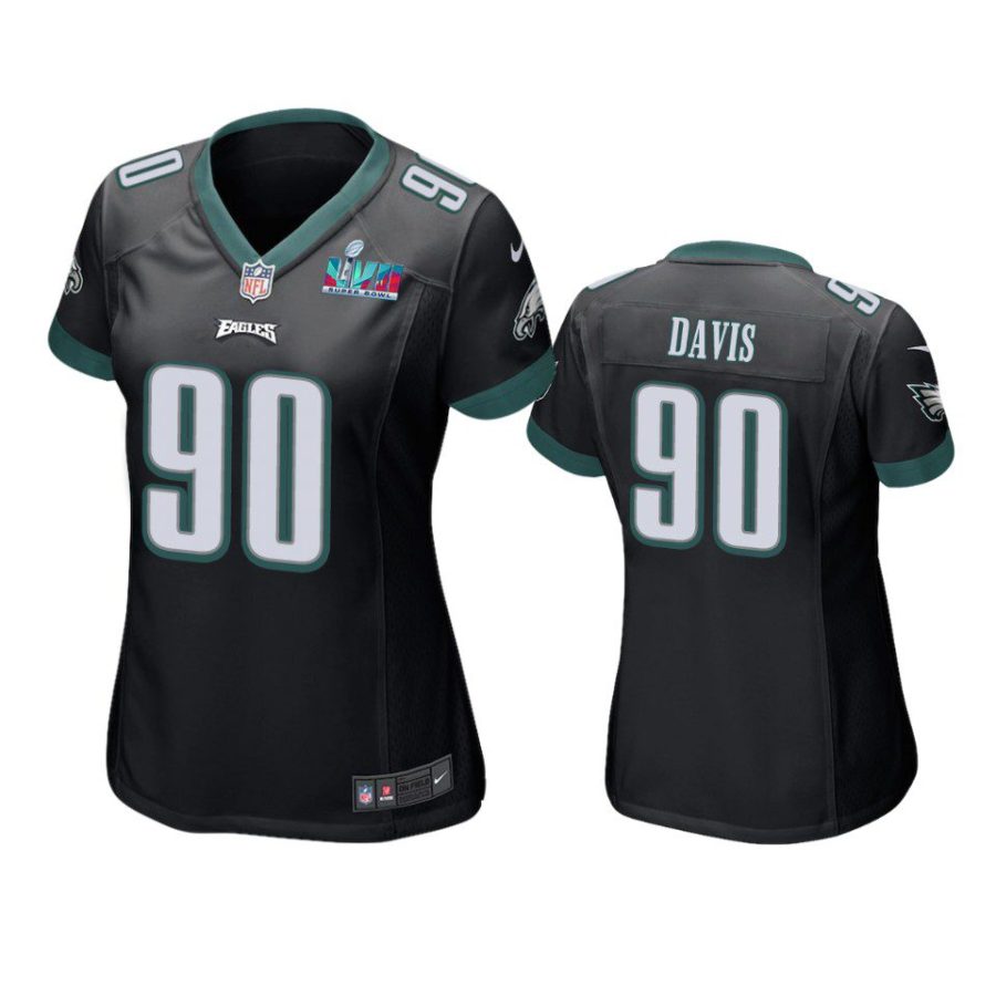 women eagles jordan davis black super bowl lvii game jersey