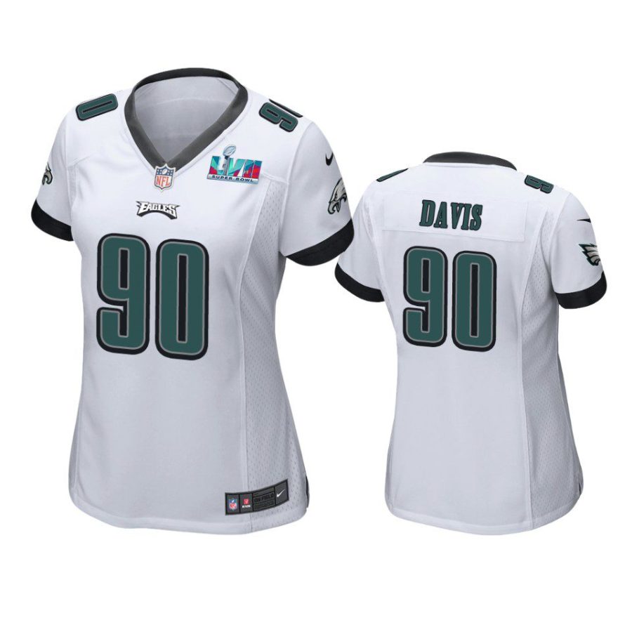 women eagles jordan davis white super bowl lvii game jersey