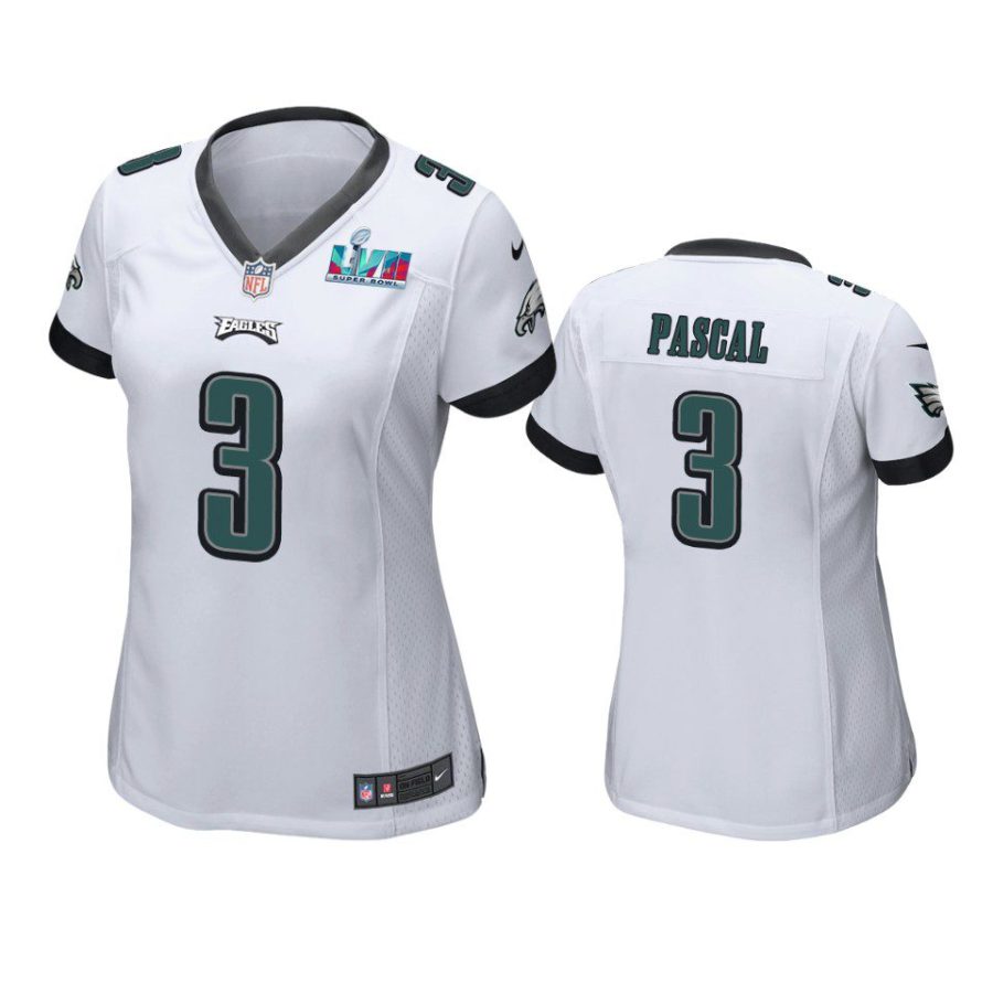 women eagles zach pascal white super bowl lvii game jersey