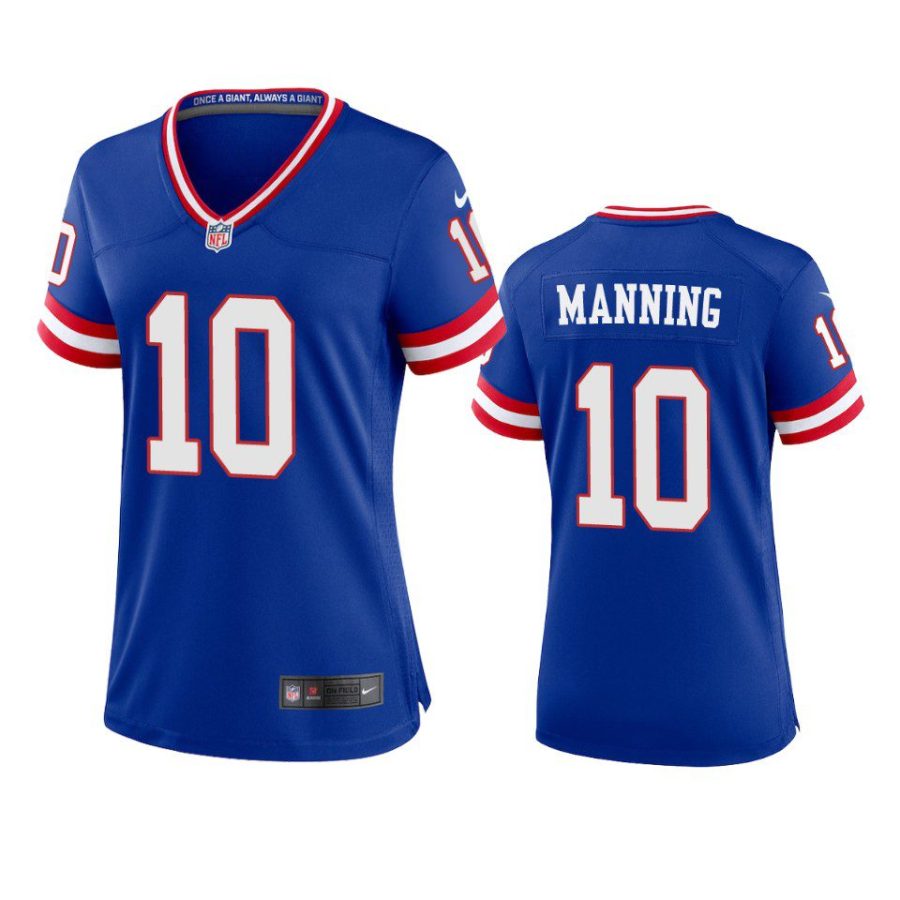 women eli manning giants classic game royal jersey