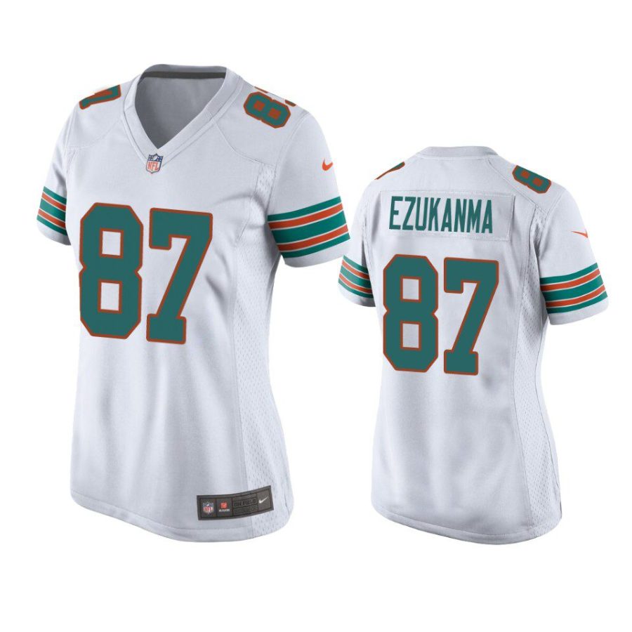 women erik ezukanma dolphins throwback game white jersey