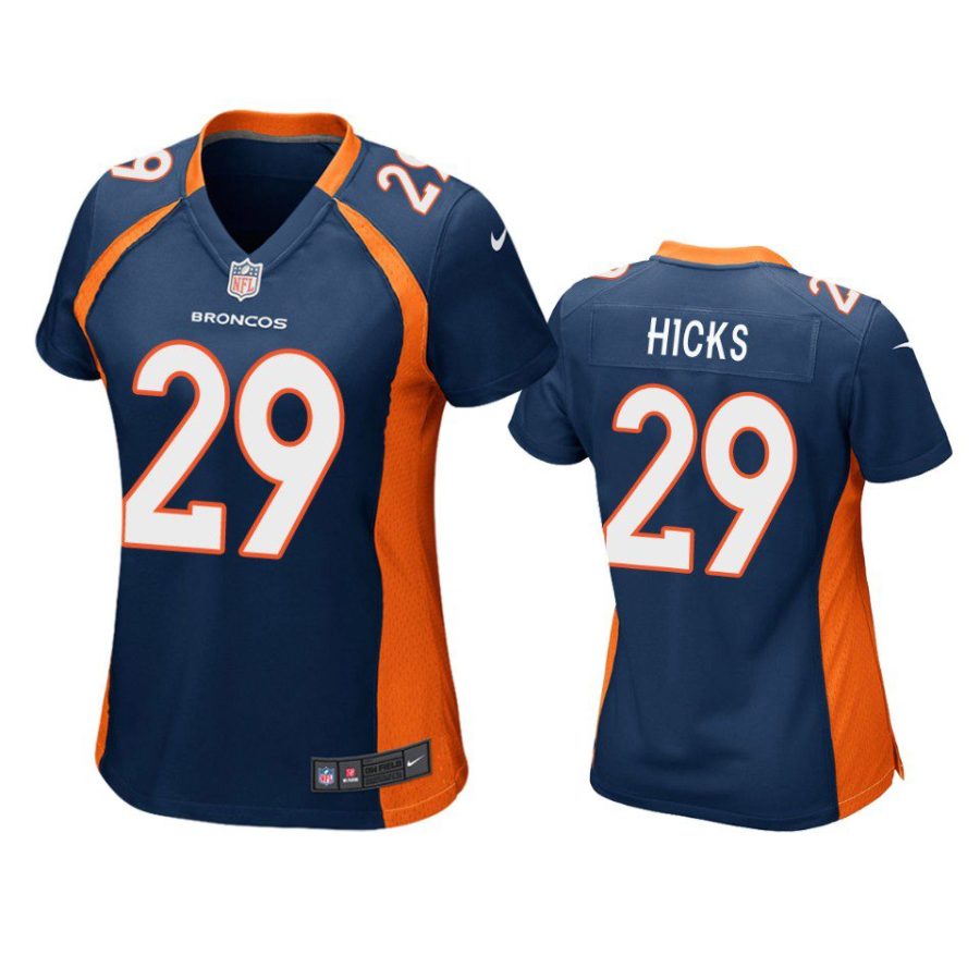 women faion hicks broncos game navy jersey