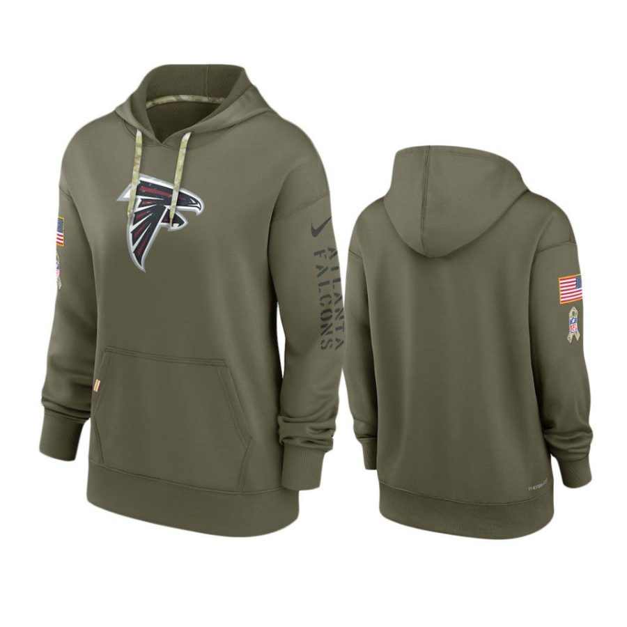 women falcons olive 2022 salute to service hoodie