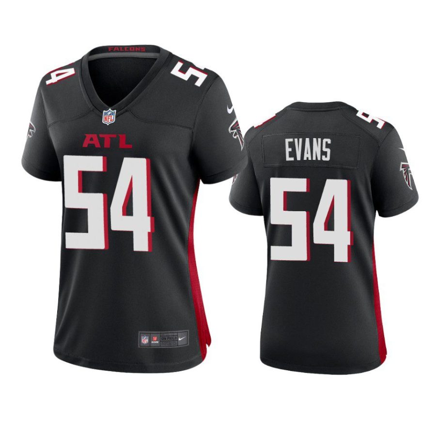 women falcons rashaan evans game black jersey