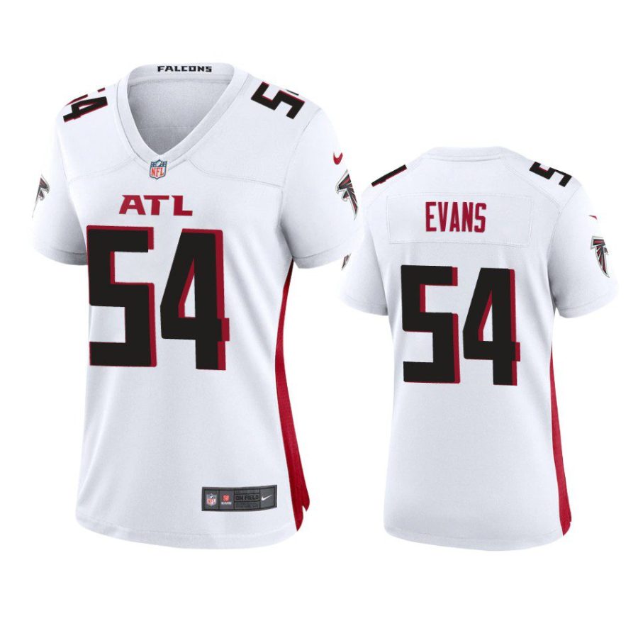 women falcons rashaan evans game white jersey