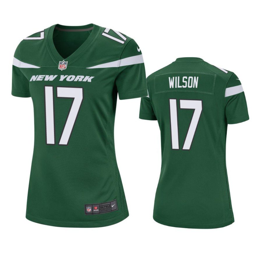 women garrett wilson jets game green jersey