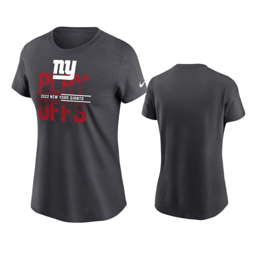 women giants anthracite 2022 nfl playoffs t shirt