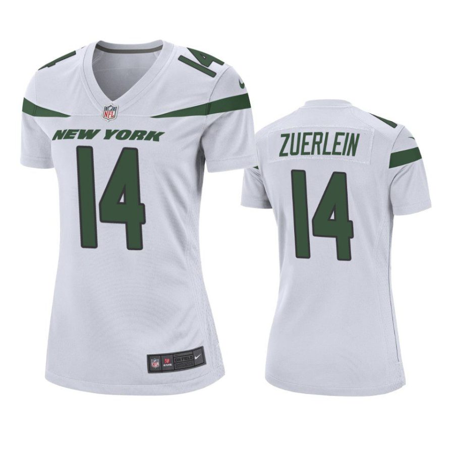 women greg zuerlein jets game white jersey