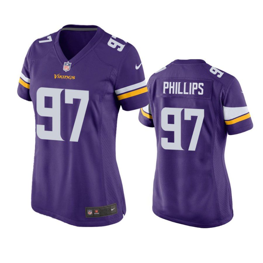 women harrison phillips vikings game purple jersey