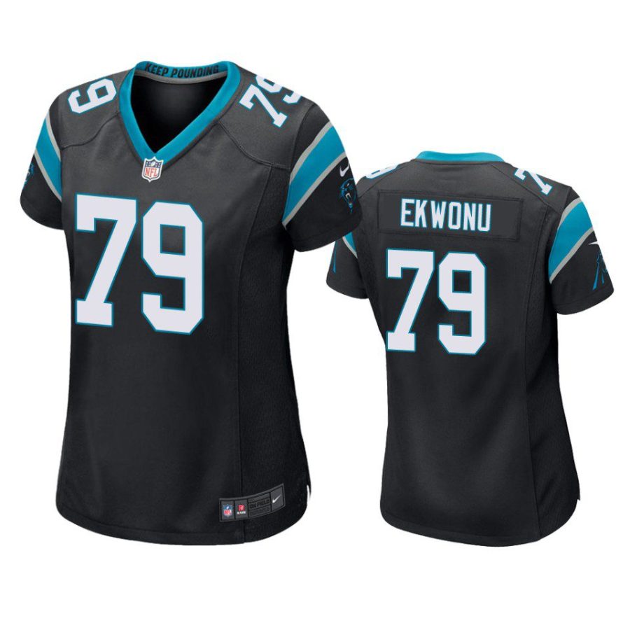 women ikem ekwonu panthers game black jersey