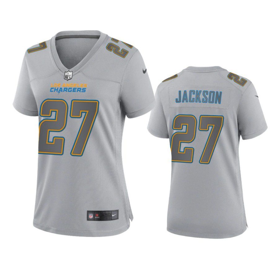 women j.c. jackson chargers atmosphere fashion game gray jersey