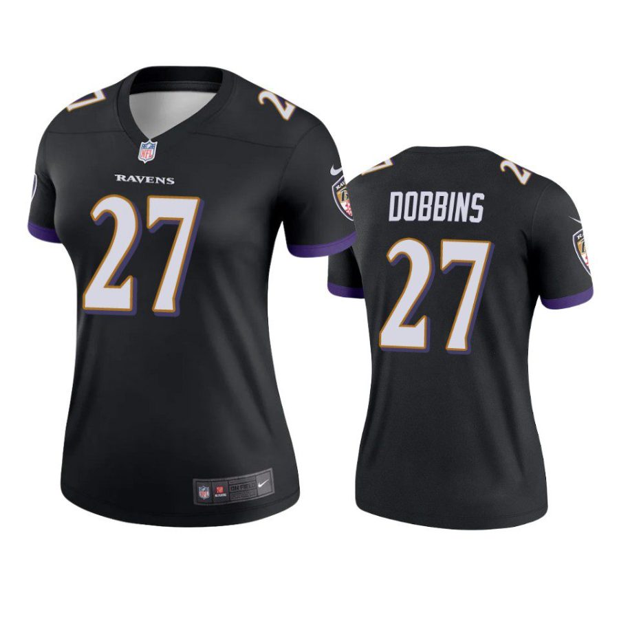 women j.k. dobbins ravens black legend jersey