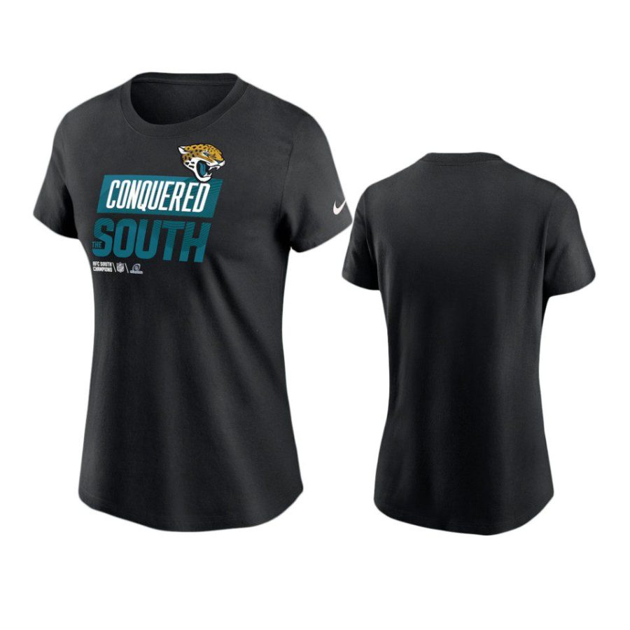 women jaguars black 2022 afc south division champions t shirt