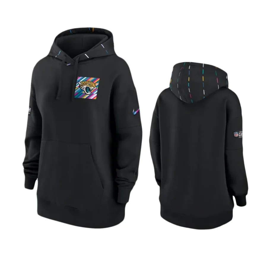 women jaguars black 2023 nfl crucial catch club hoodie