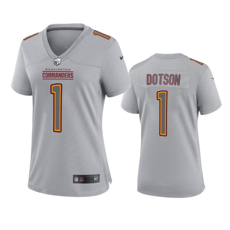 women jahan dotson commanders gray atmosphere fashion game jersey