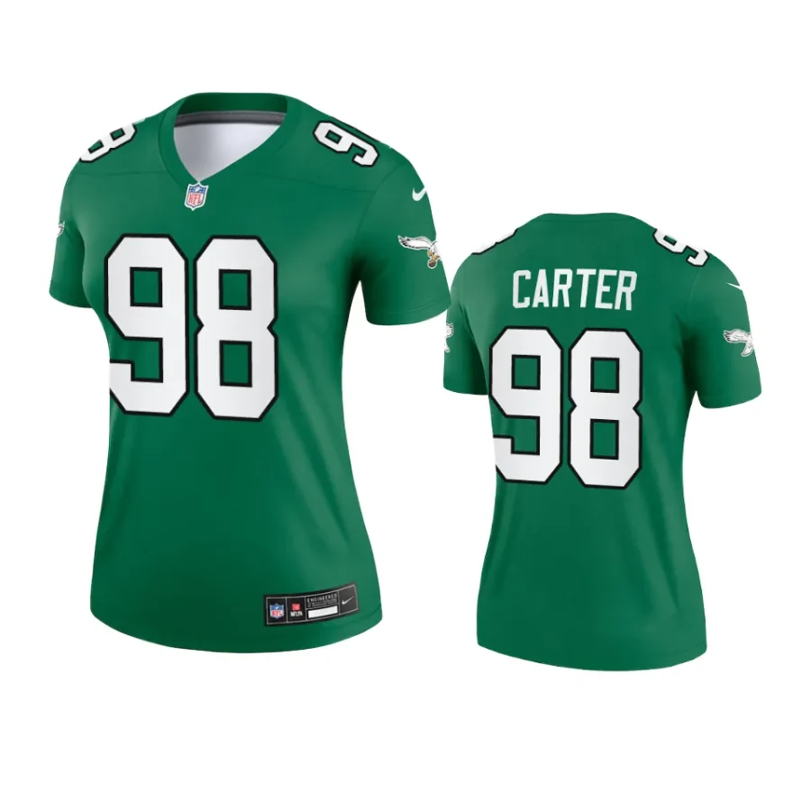 women jalen carter eagles kelly green alternate legend jersey