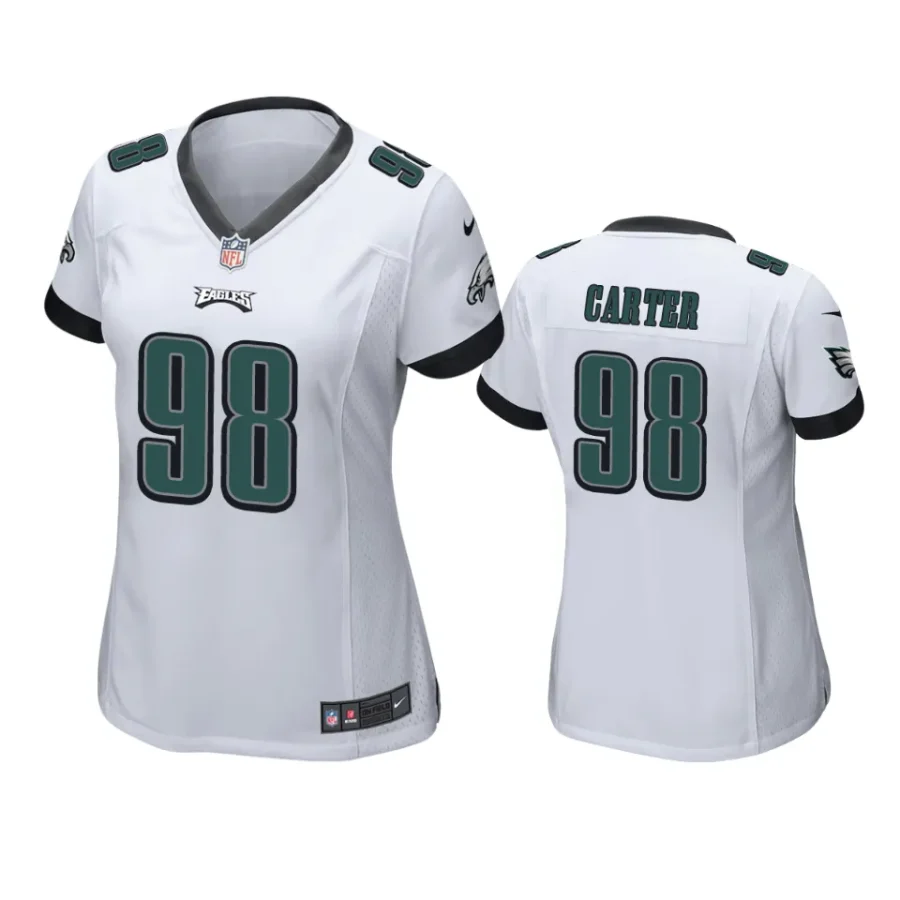 women jalen carter eagles white game jersey