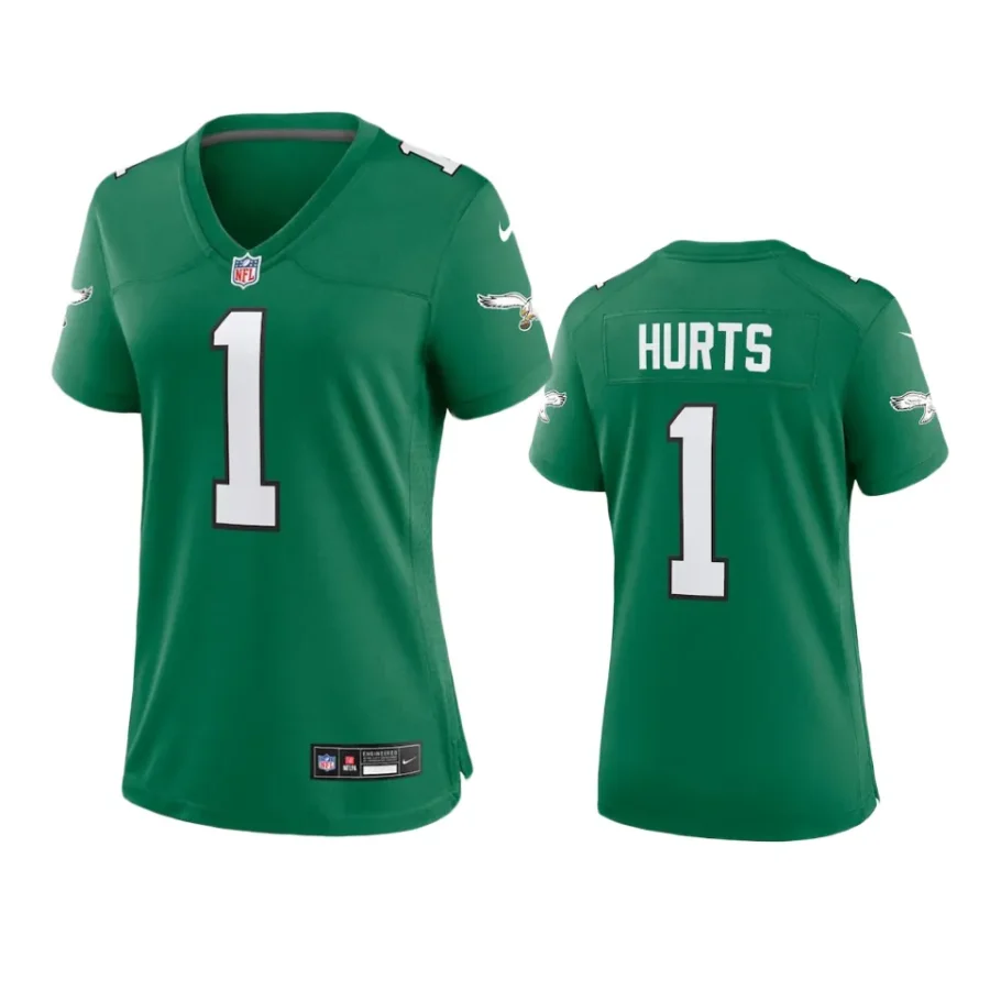 women jalen hurts eagles alternate game kelly green jersey