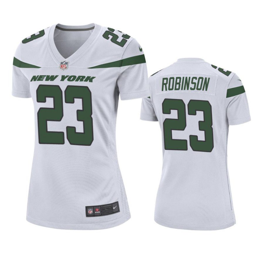 women james robinson jets white game jersey