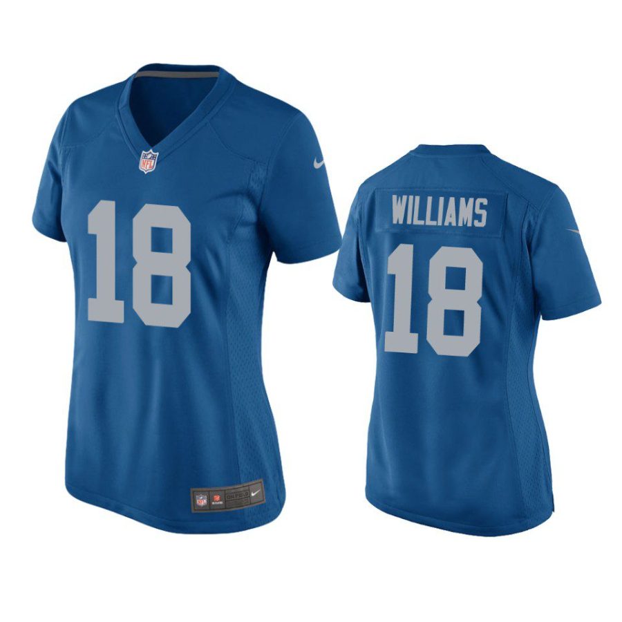 women jameson williams lions throwback game blue jersey