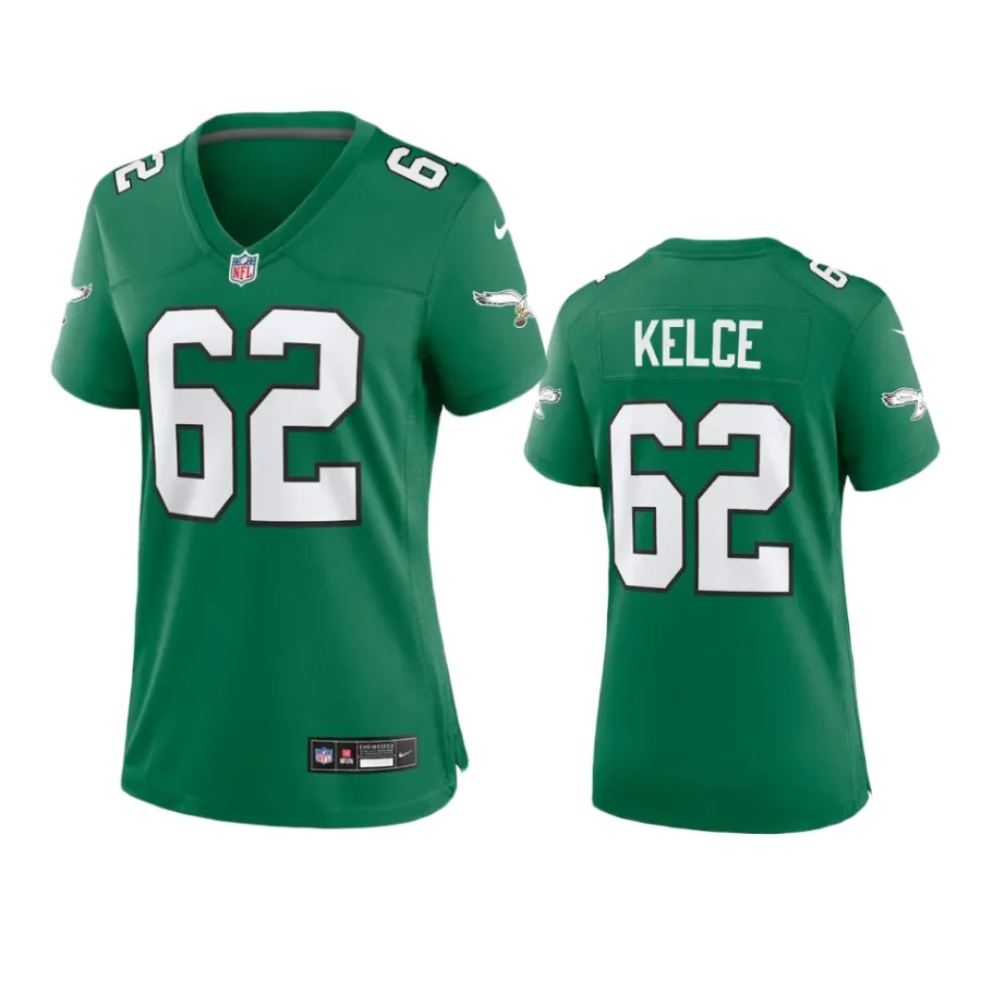 women jason kelce eagles alternate game kelly green jersey