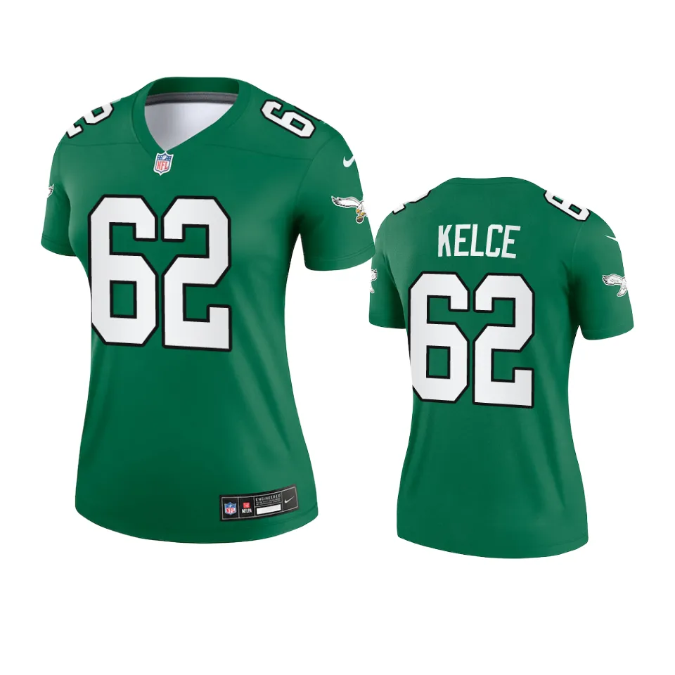 Philadelphia Eagles Jason Kelce Kelly Green Alternate Legend Jersey Womens Jerseyok Shop