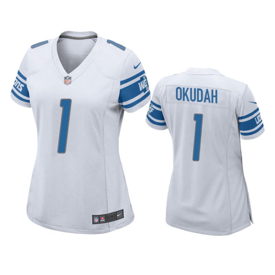 women jeff okudah lions game white jersey