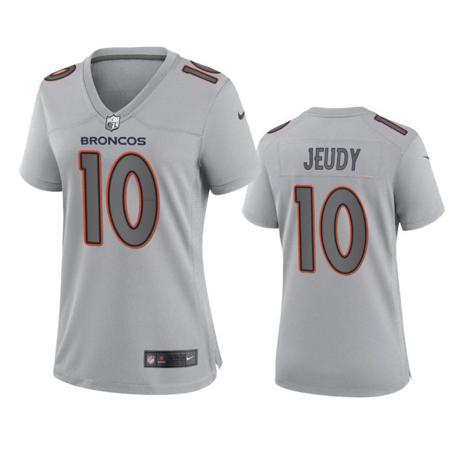 women jerry jeudy broncos atmosphere fashion game gray jersey