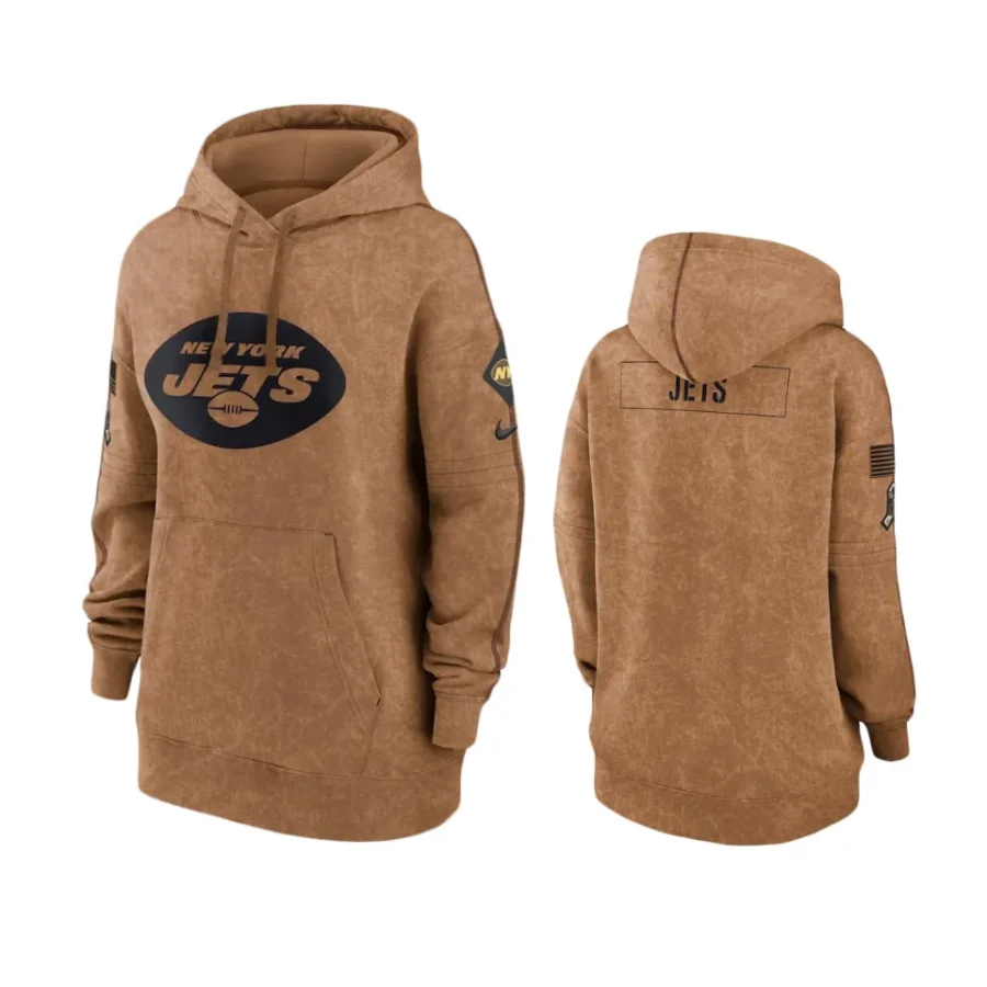 women jets brown 2023 salute to service hoodie