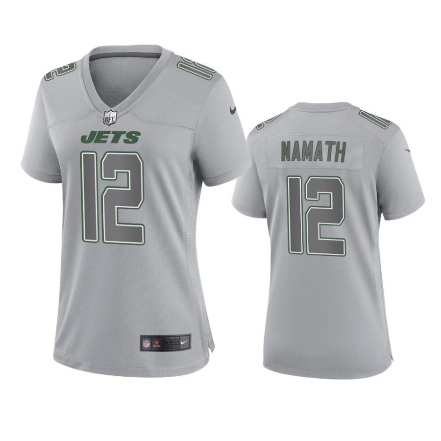 women joe namath jets gray atmosphere fashion game jersey