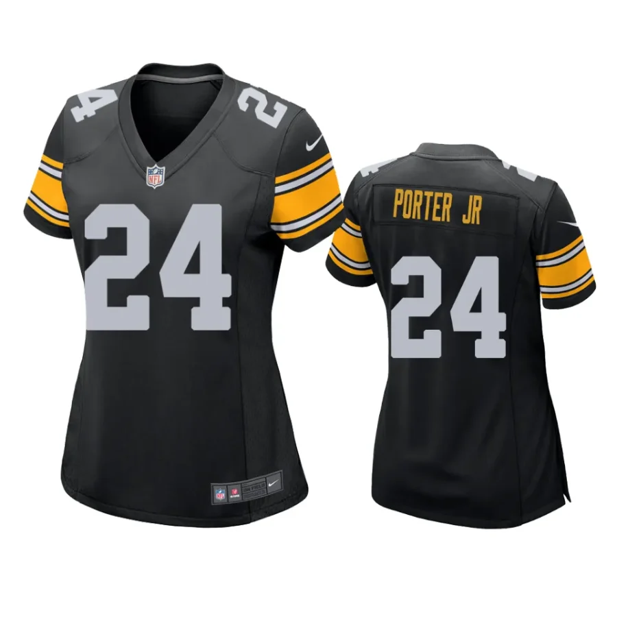 women joey porter jr. steelers game black jersey