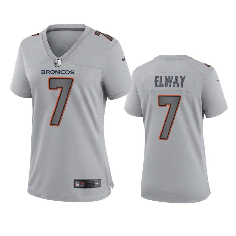 women john elway broncos atmosphere fashion game gray jersey