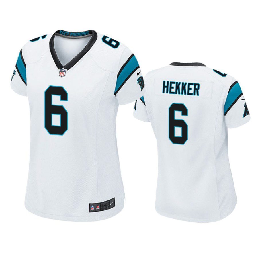 women johnny hekker panthers white game jersey