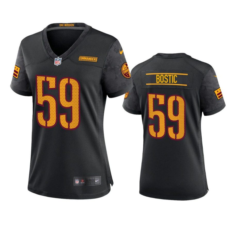 women jon bostic commanders alternate game black jersey