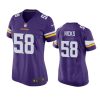 women jordan hicks vikings game purple jersey