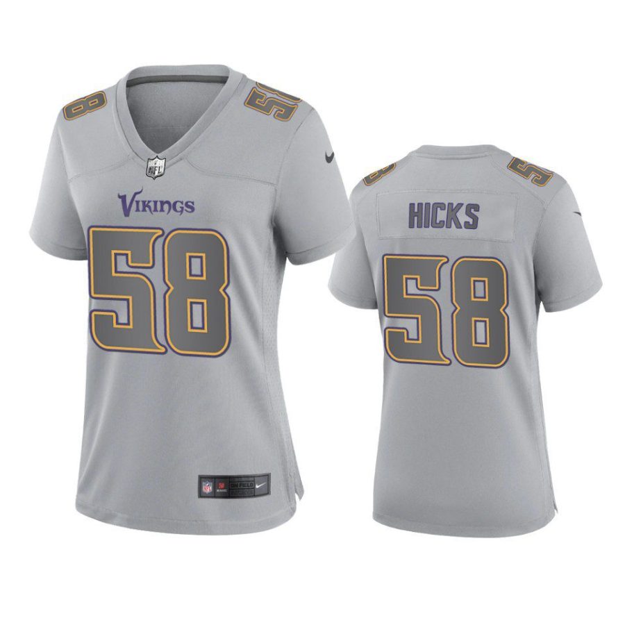 women jordan hicks vikings gray atmosphere fashion game jersey