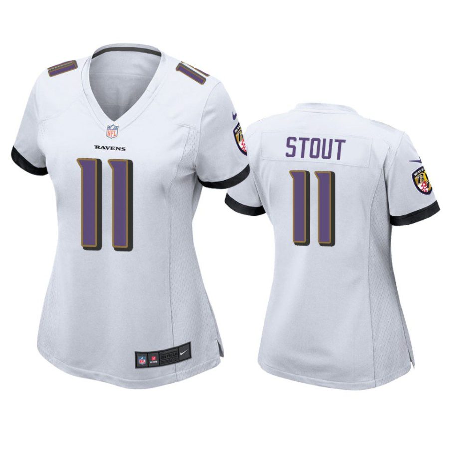 women jordan stout ravens game white jersey