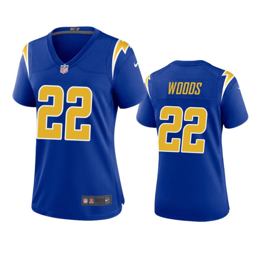 women jt woods chargers alternate game royal jersey