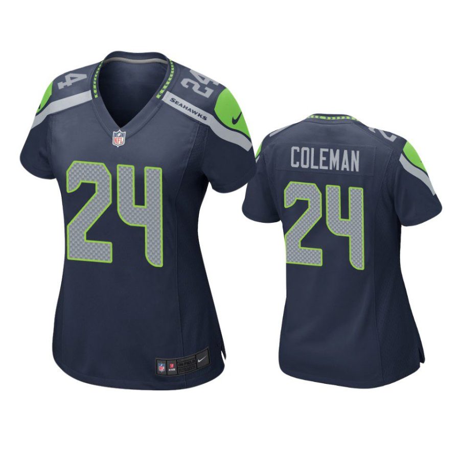 women justin coleman seahawks game navy jersey