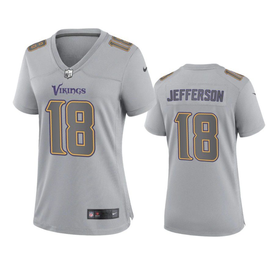 women justin jefferson vikings gray atmosphere fashion game jersey