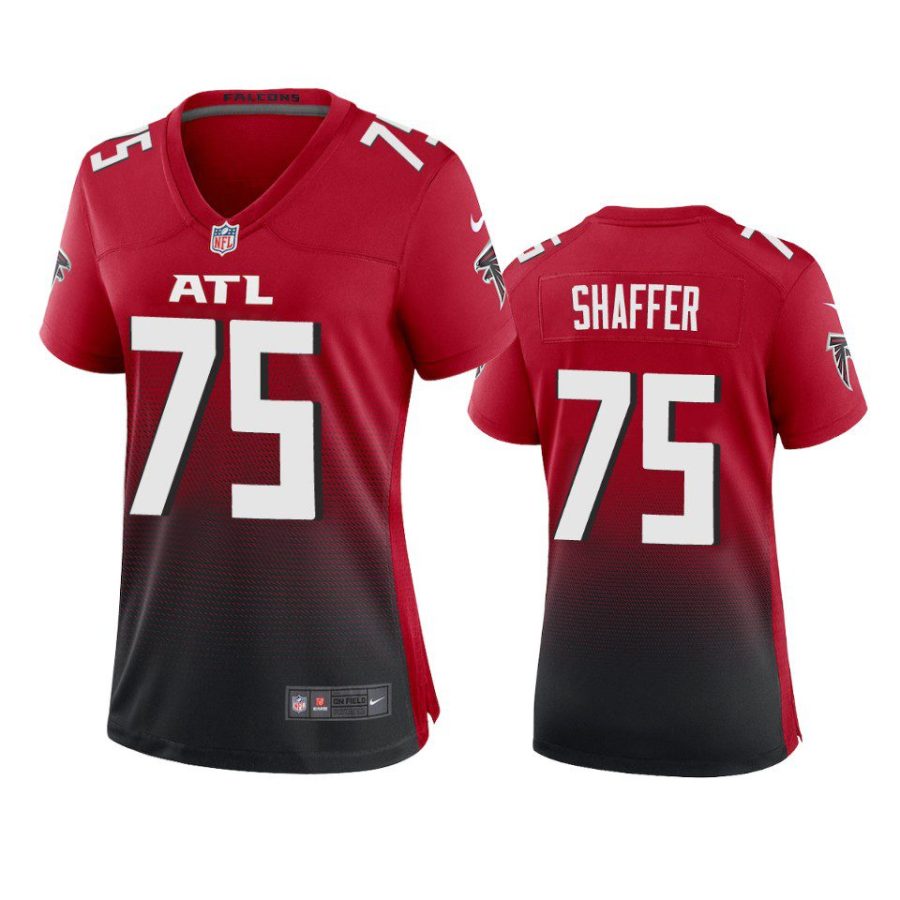 women justin shaffer falcons alternate game red jersey