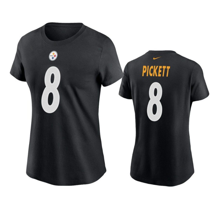 women kenny pickett steelers black 2022 nfl draft t shirt