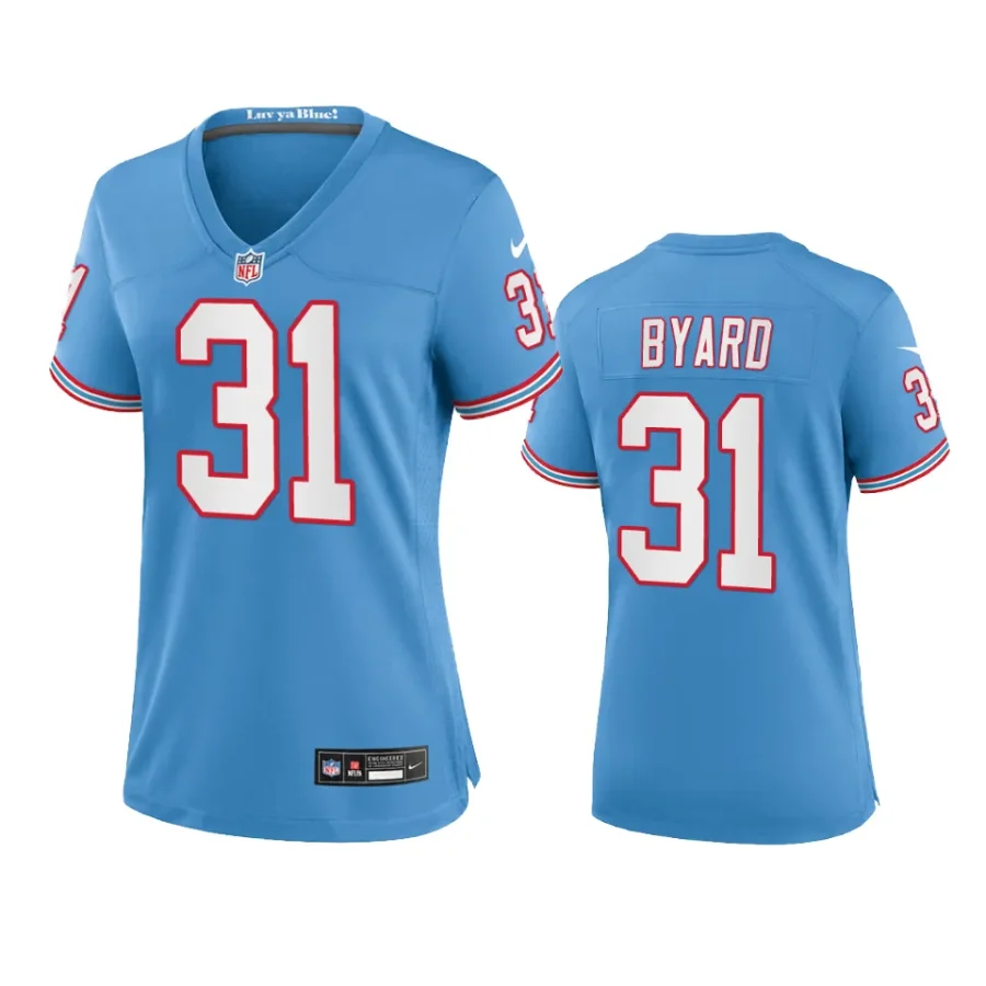 women kevin byard titans oilers throwback game light blue jersey