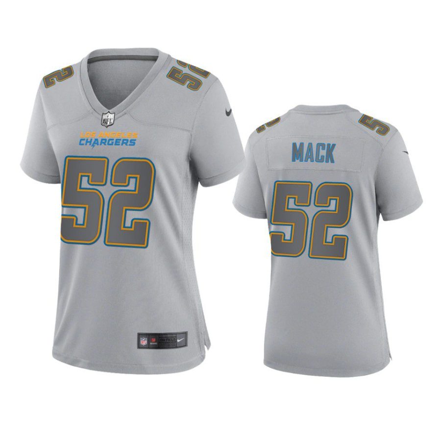 women khalil mack chargers atmosphere fashion game gray jersey